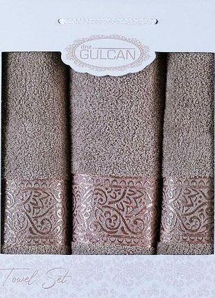 Набор полотенец gulcan cotton - ornament cappuccino 50*90 (2 шт)+70*140 (1 шт)