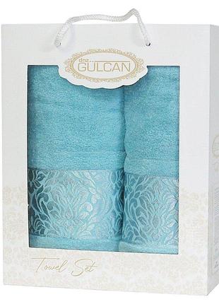 Набор полотенец gulcan cotton - flower ornament turkuaz 50*90+70*140