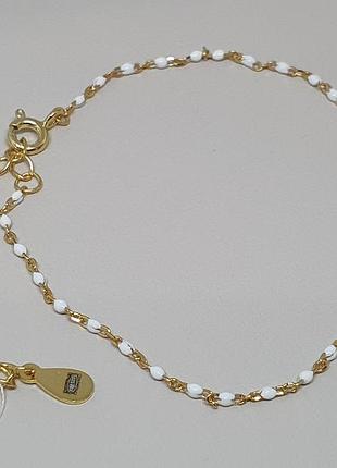 Серебряный браслет с эмалью и позолотой. fb8997 16,5