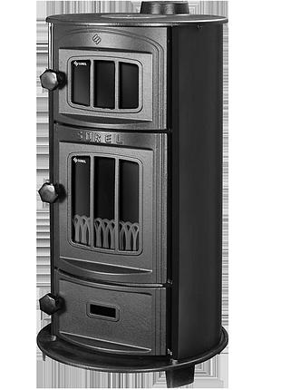 Піч-камін дров'яна duval ek-5109 bl black edition з духовкою та конфоркою