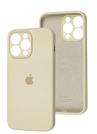 Чохол fiji silicone case full camera для apple iphone 13 pro бампер накладка із захистом камери antique white