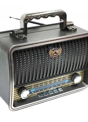 Аккумуляторный радиоприемник со встроенным fm тюнером kemai md-1909bt retro колонка с bluetooth и usb
