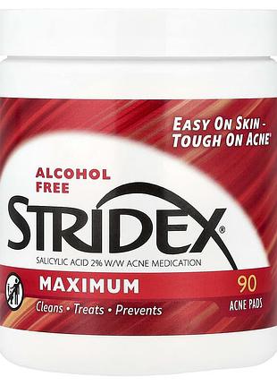 Stridex контроль акне, без спирту, 90 м’яких подушечок
