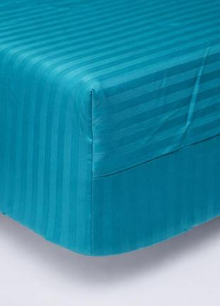Простирадло на резинці moon&star turkish blue satin stripe 150х200х25 см (ms-850004912)