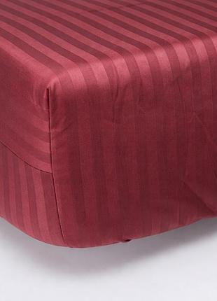 Простирадло на резинці moon&star burgundy luxe satin stripe 200х200х10 см (ms-850004938)