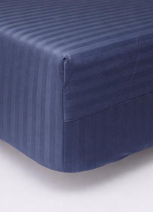 Простынь на резинке moon&star delfi blue satin stripe 120х190х25 см (ms-850005027)