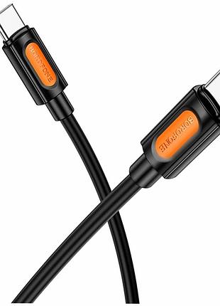 Кабель usb type-c to type-c 60w 1м силиконовый черный borofone bx114 для быстрой зарядки и передачи данных