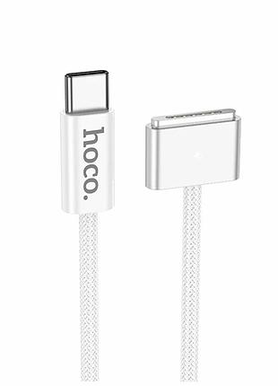 Кабель usb type-c до magsafe3 2м 140w білий hoco x103 для заряджання macbook
