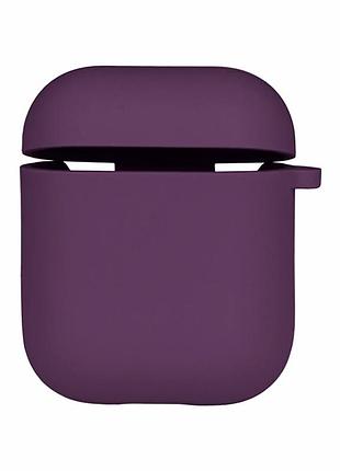 Футляр силиконовый с микрофиброй для airpods 1 2 цвет 43.grape