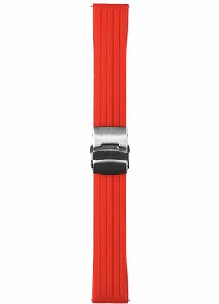 Ремешок 22мм силиконовый с металлической застежкой красный для samsung amazfit huawei
