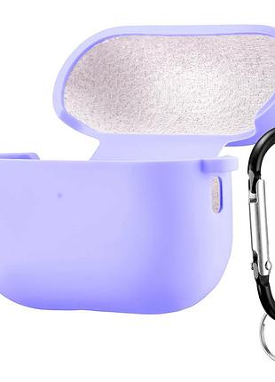 Чехол силиконовый 2,5мм с микрофиброй для наушников airpods pro 2 фиолетовый