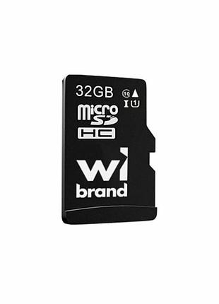 Карта памяти wibrand microsdhc 32gb uhs-1 10 class для смартфонов и планшетов черный