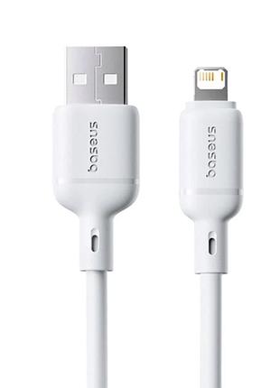 Кабель baseus usb to lightning 2.4a 2м белый для быстрой зарядки и передачи данных