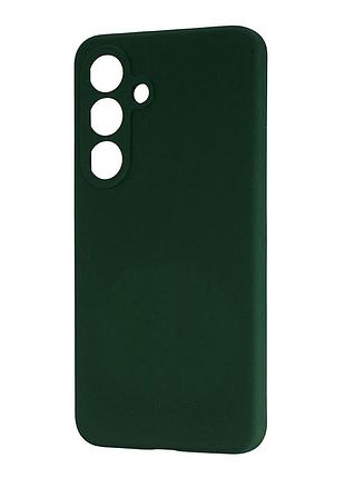 Чехол силиконовый silicone case для samsung s25 защита камеры темно-зеленый