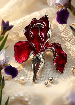 Брошка- кулон  "ірис"  4,4 см,  квітка