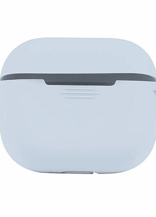 Футляр силиконовый с карабином для airpods 3 цвет небесно-голубой 58 материал силикон размеры 80х90х30 мм