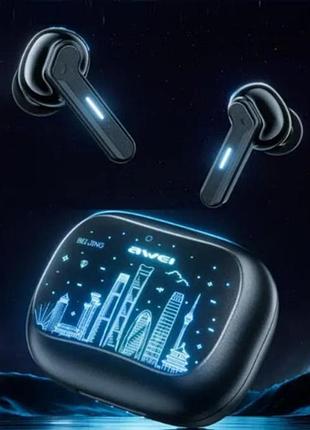 Бездротові акумуляторні bluetooth навушники з шумопоглинанням awei t53 anc стерео гарнітура