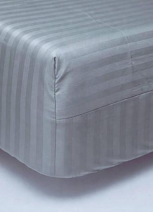 Простынь на резинке moon&star stripe gray satin stripe 190х200х25 см (ms-850004617)