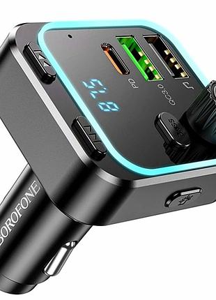 Fm-трансмітер borofone bc53 highway 38w 12-24 v 3 usb чорний
