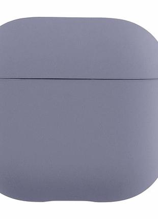 Футляр силиконовый с микрофиброй для airpods 3 цвет 28.lavender grey с карабином