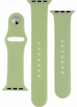 Ремінець для apple watch 38 40 41 мм силіконовий зелений авокадо із застібкою pin-and-tuck