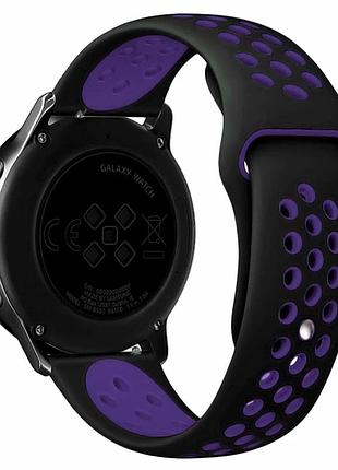 Ремешок универсальный 20мм силикон черный фиолетовый для samsung amazfit huawei
