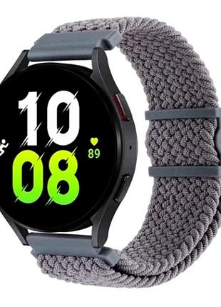 Ремешок для часов 20мм нейлоновый с магнитной застёжкой для samsung amazfit huawei облачный серый