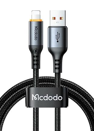Кабель mcdodo usb-a lightning 3a 1.2м черный с автоотключением для зарядки и передачи данных