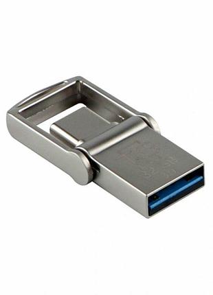 Usb otg флешка 32gb type c 3.0 металлический корпус tg104 стальной для передачи данных