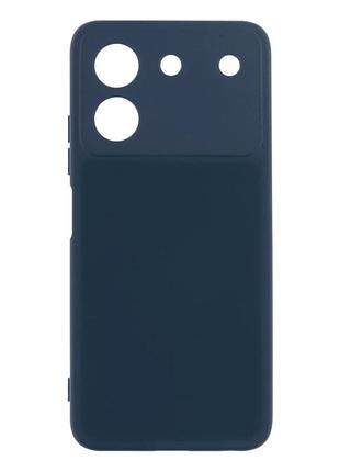 Чохол силіконовий full camera для zte blade a54 захисний із мікрофіброю всередині темно-синій