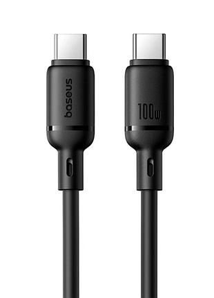 Кабель baseus type-c до type-c 100 w 1 м чорний для швидкого заряджання та передавання даних