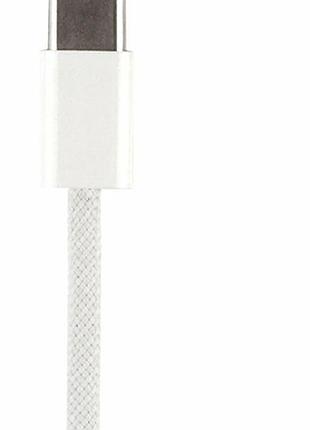Кабель usb type-c male to type-c male 1 м білий abs пластик алюмінієвий сплав для заряджання пристроїв