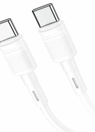 Usb кабель hoco x83 60вт 1м type-c to type-c белый для зарядки и передачи данных
