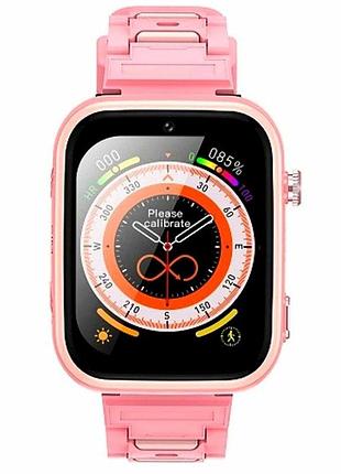 Детские смарт часы xo h130 4g gps 1.83 дюйма розовые силиконовый ремешок с sim-картой