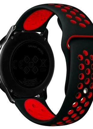 Ремешок универсальный 22мм силиконовый чёрный и красный для samsung amazfit huawei n sport
