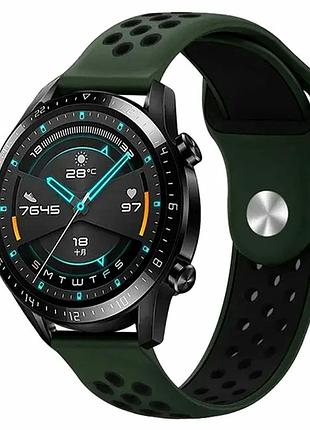Ремешок универсальный 22mm силиконовый для samsung amazfit huawei цвет military green black