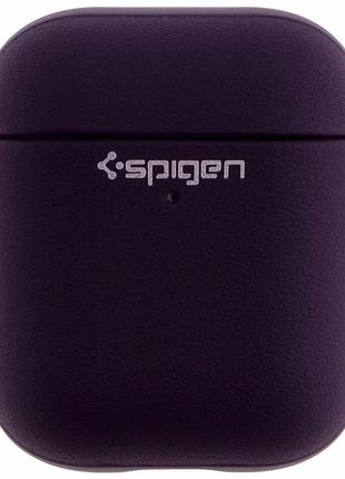 Футляр tpu spigen leather armor для airpods 1 2 фиолетовый из термопластичного полиуретана