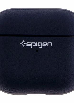 Футляр tpu spigen leather armor для airpods 3 с нейлоновым шнурком цвет синий