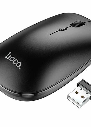 Беспроводная мышь hoco gm15 черная оптическая 1600dpi bluetooth 5.0 и 2.4g для ноутбука и пк