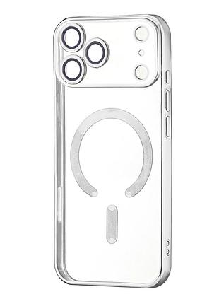 Чохол силіконовий ductil metallic edge з magsafe для iphone 17 pro max захист камери срібний