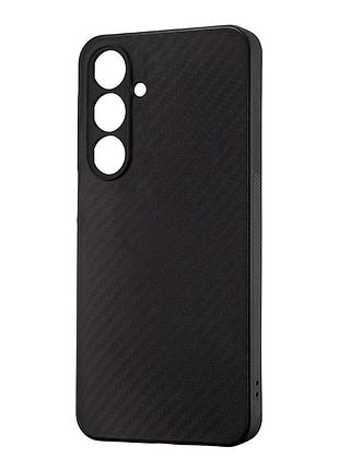 Чохол накладка carbon tpu для samsung s24 fe чорний із захистом камери та посиленими кутами