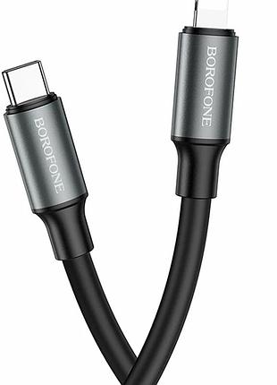Кабель usb type-c to lightning 20 вт 1 м чорний borofone bx82 для швидкого заряджання iphone