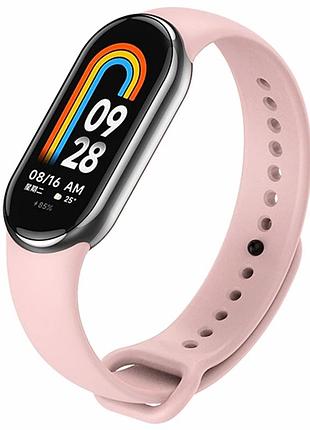 Ремінець силіконовий light pink для xiaomi mi band 8 9 10 із застібкою кнопка
