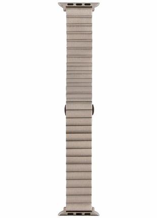 Ремешок для apple watch metal link 42 44 45 49mm алюминиевый сплав цвет серебристый