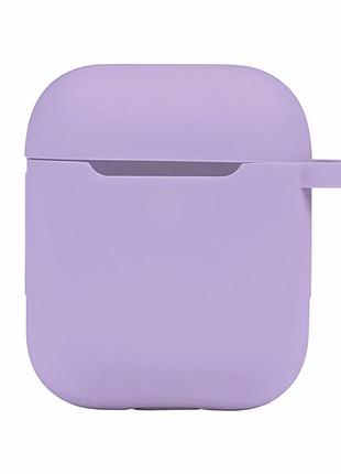 Футляр силиконовый с карабином для airpods 1 2 цвет пурпурный 39 элегантный