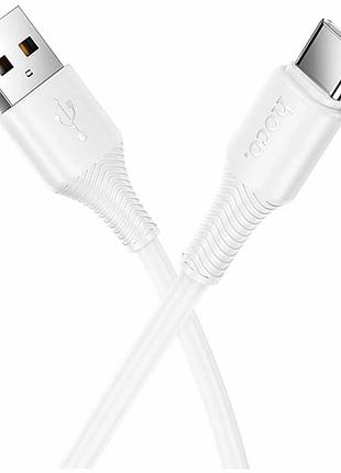 Кабель usb hoco x120 type-c 3 a 1 м білий для швидкого заряджання та передавання даних із полівінілхлориду