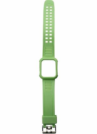 Ремешок для apple watch band silicone light green 40 41 мм с защитным бампером для защиты от царапин