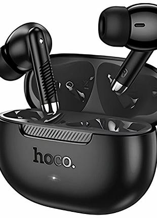 Блютуз стерео гарнитура hoco eq24 13мм 40mah черный для музыки и общения с сенсорным управлением и type-c