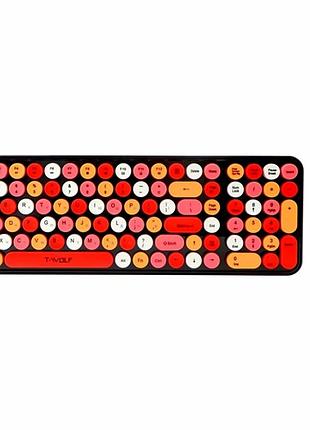Беспроводной комплект клавиатура и мышь twolf tf350 colorful 105 клавиш usb адаптер 2.4ghz черный красный abs пластик