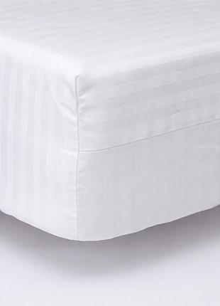 Простынь на резинке moon&star royal white satin stripe 200х200х10 см (ms-850005298)